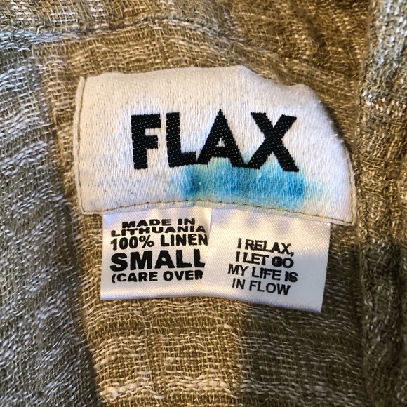 Flax Linen Long Sleeve Button Up Top Size Small - Picture 3 of 4